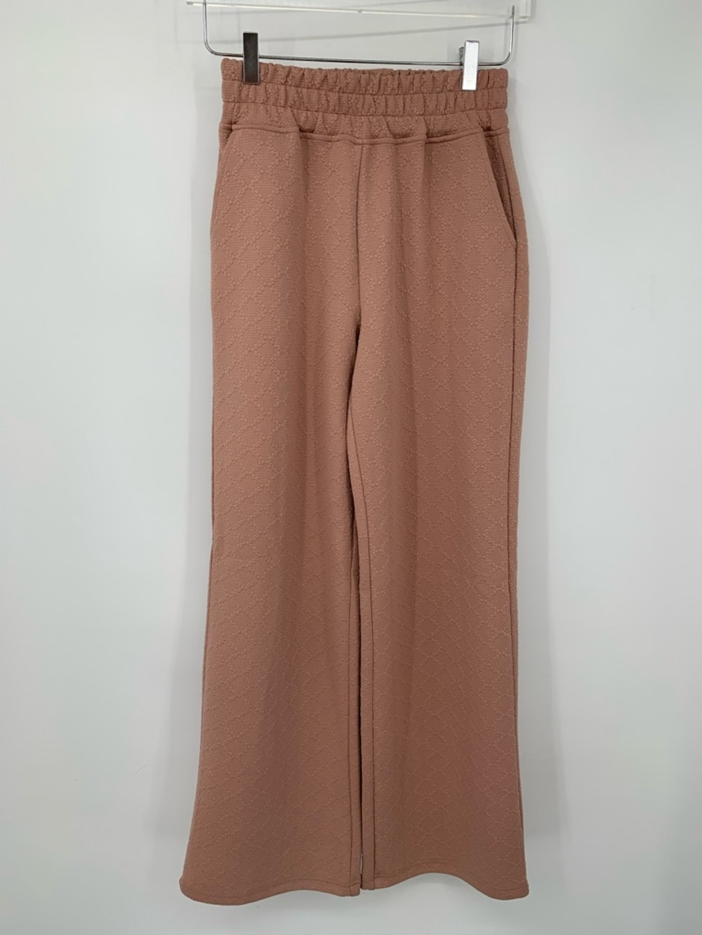 Sundays Louelle wide leg pants trousers textured dusty rose pink knit new XS